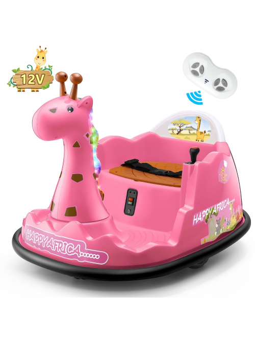 Funcid 12V Giraffe Bumper Car with Remote Control,...