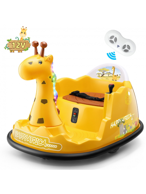 Funcid 12V Giraffe Bumper Car with Remote Control,...