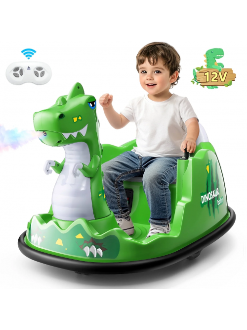 Funcid 12V Dinosaur Bumper Car with Remote Control...