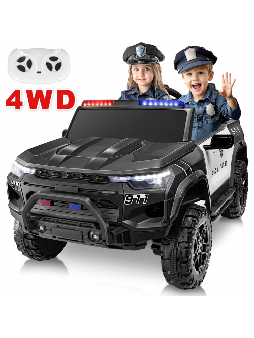 Funcid 24 Volt 2-Seater Ride on Police Car 4WD Rid...